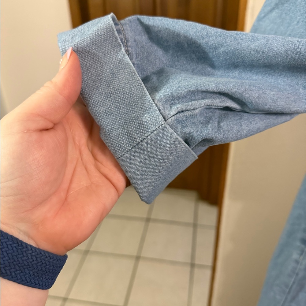 Light Wash Denim Jumpsuit - Picture 4 of 5